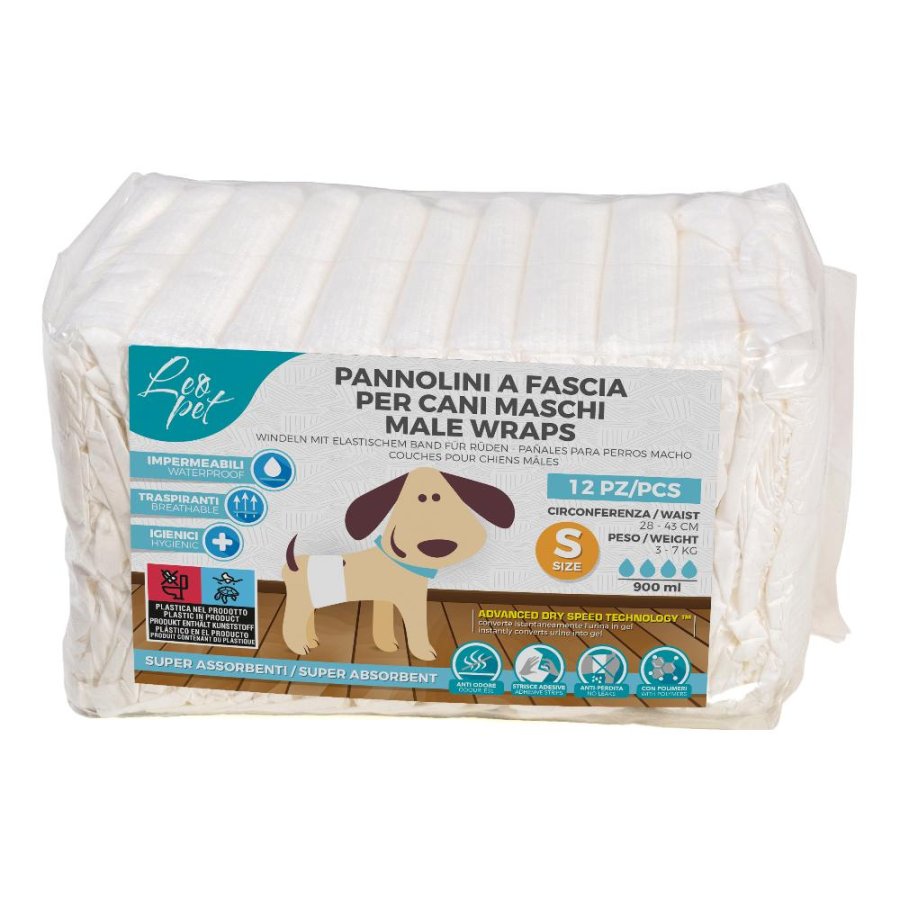LEOPET CANE PANNOLINI FASCIA MASCHI (S) 7KG 43CM 12PZ