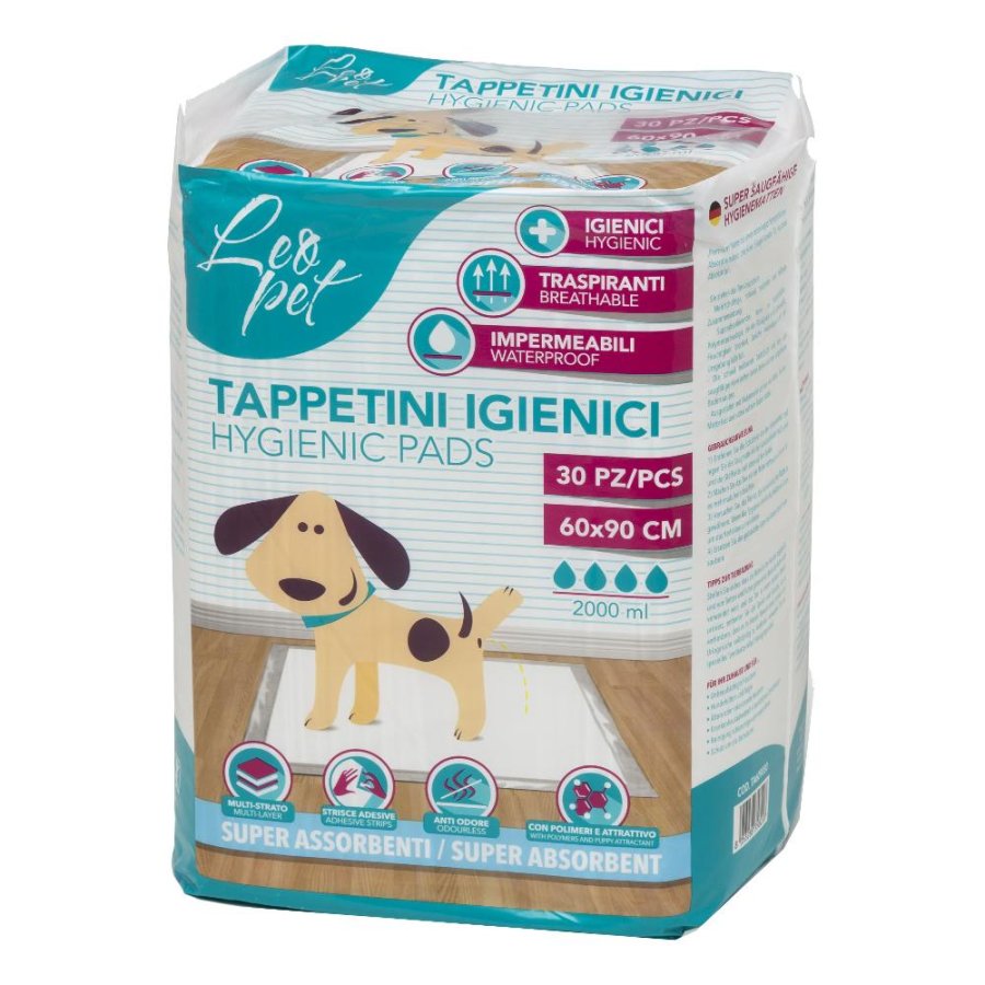 LEOPET TAPPETINO IGIENICO ASSORBENTE 60x90CM 30PZ