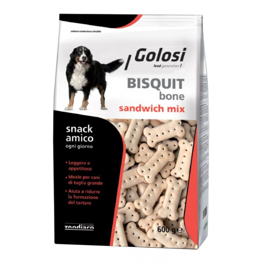 PROLIFE CANE SNACK GOLOSI BISQUIT BONE SANDWICH MIX 600GR