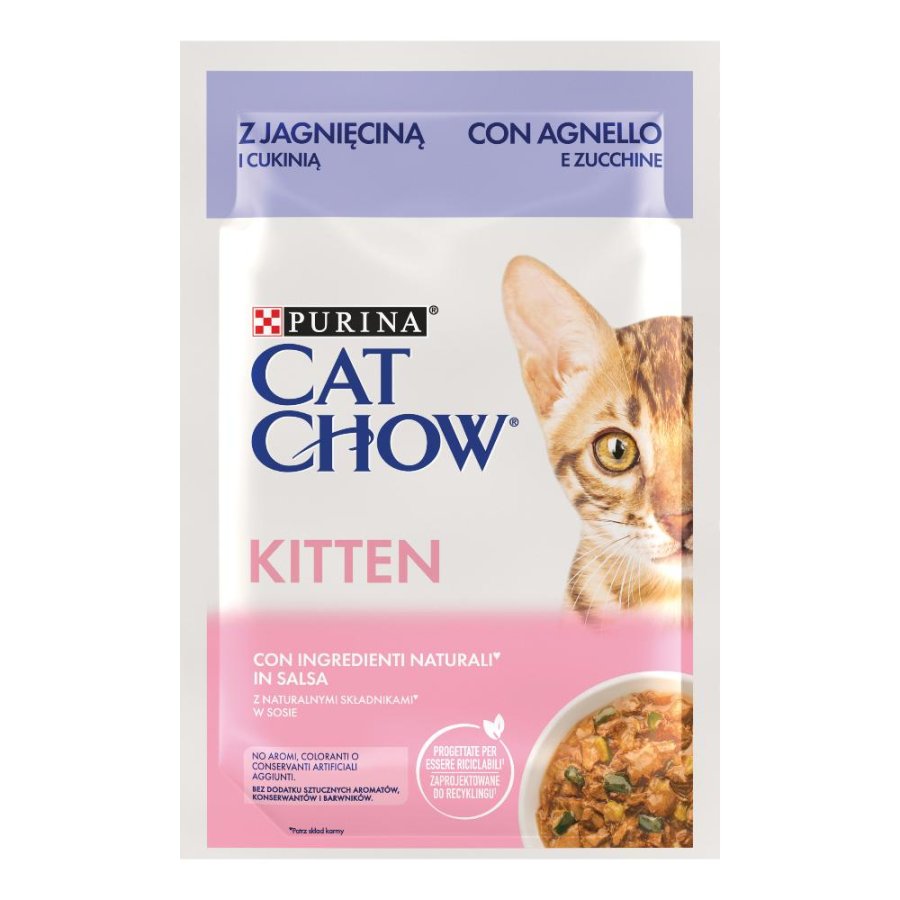 NESTLE' PURINA CAT CHOW GATTO KITTEN AGNELLO ZUCCHINE 85GR (bustina)