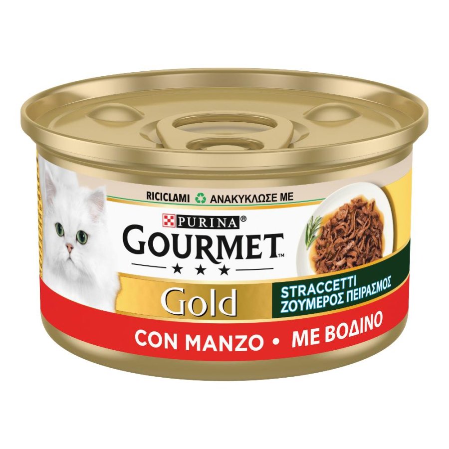 NESTLE' PURINA GOURMET GATTO GOLD STRACCETTI MANZO 85GR (lattina)