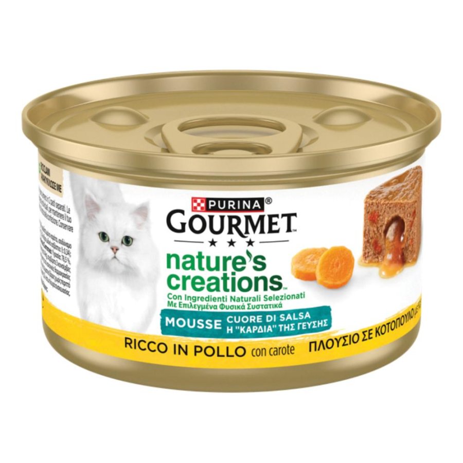 NESTLE' PURINA GOURMET GATTO CREATIONS MOUSSE POLLO CAROTE 85GR (lattina)