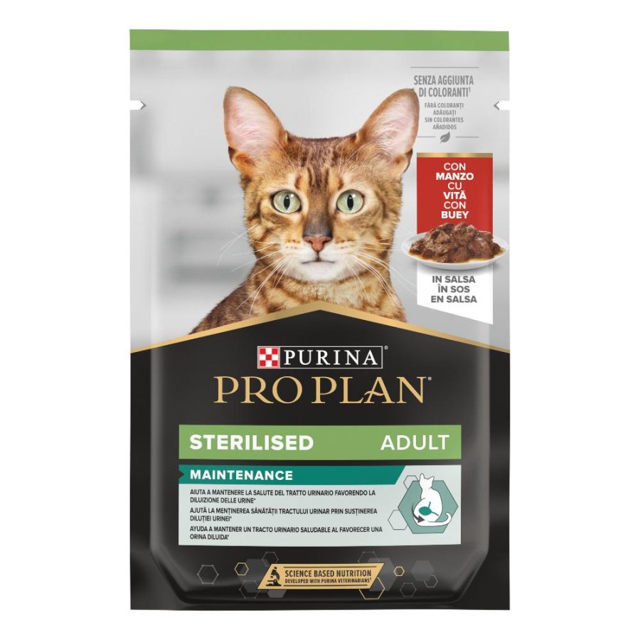 NESTLE' PURINA PRO PLAN GATTO STERILISED MAINTENANCE ADULT SALSA MANZO 85GR (bustina)