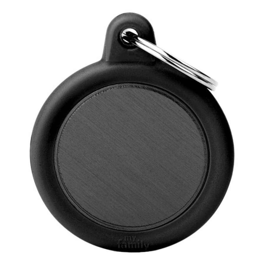 MY FAMILY MEDAGLIETTA CERCHIO ALLUMINIO/GOMMA NERO (REF. HTA04BLACK)