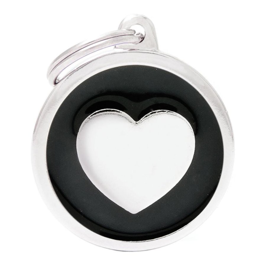 MY FAMILY MEDAGLIETTA CERCHIO (L) NERO CUORE (REF. CH17BLACKHEART)