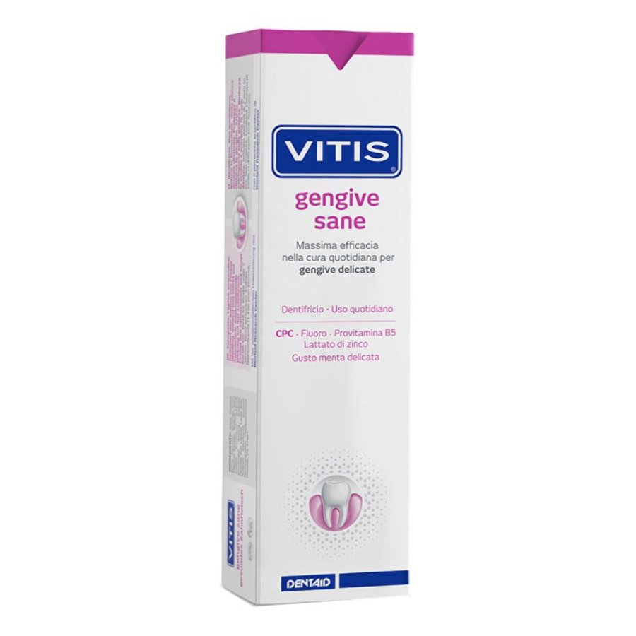 Vitis Gengive Sane Dentifricio Delicato, 100ml – Per Gengive Sensibili, Prevenzione Placca e Carie, Cura Gengivale Vitis Gengive Sane Dentifricio Delicato, 100ml – Per Gengive Sensibili, Prevenzione Placca e Carie, Cura Gengivale