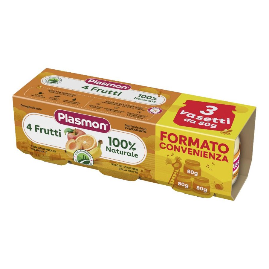 PLASMON OMOG 4 FRUTTI 3PZ 80G PLASMON OMOG 4 FRUTTI 3PZ 80G