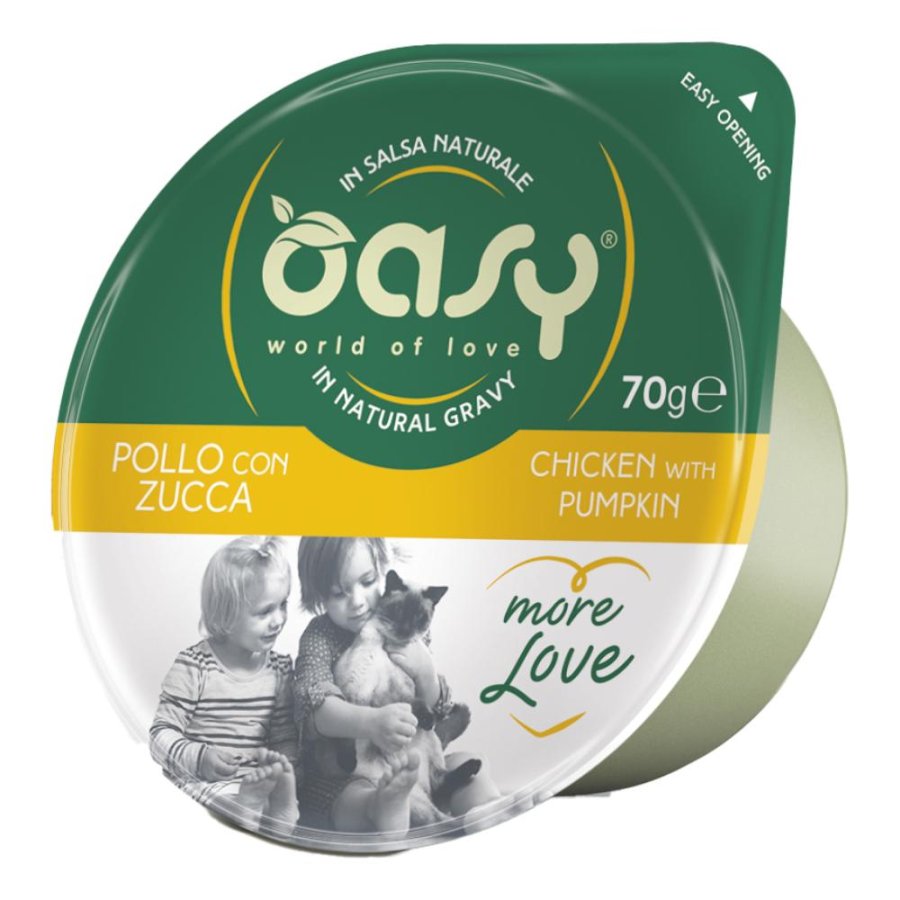 OASY GATTO MORE LOVE POLLO ZUCCA 70GR (coppetta)