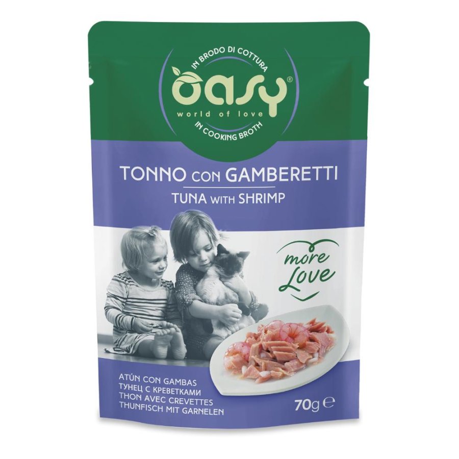 OASY GATTO SPECIALITA' TONNO GAMBERETTI 70GR (bustina)