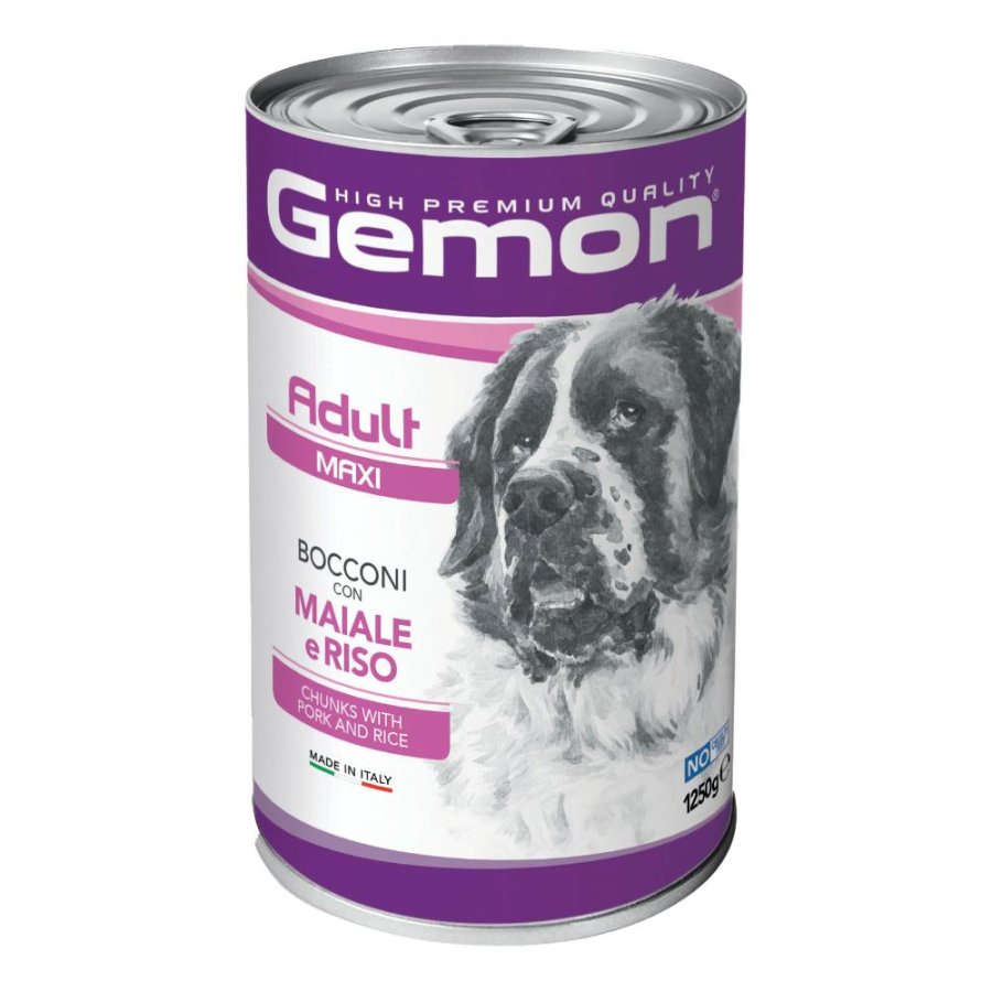 GEMON CANE BOCCONI MAXI ADULT MAIALE RISO 1,25KG (lattina)