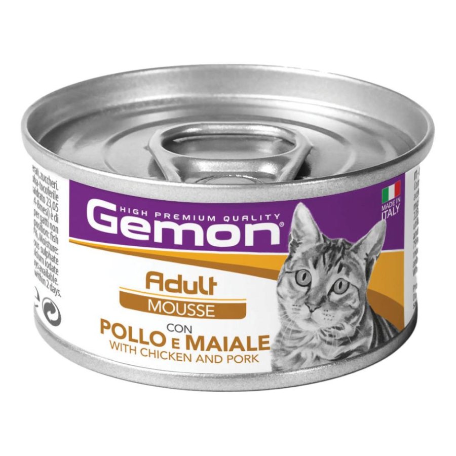 GEMON GATTO ADULT MOUSSE POLLO MAIALE 85GR (lattina)