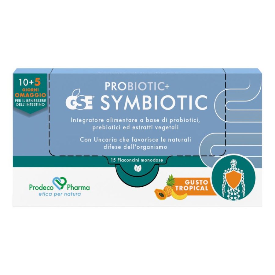 GSE Probiotic+ Symbiotic - Fermenti Lattici e Difese Naturali, 15 Flaconcini