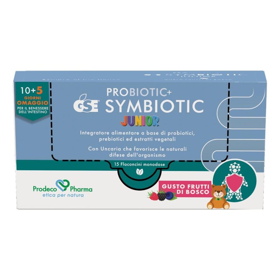 Probiotic + GSE Symbiotic Junior - Integratore Probiotico e Prebiotico, 15 Flaconcini