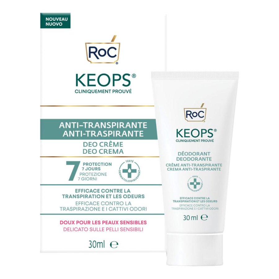 RoC Keops, Deodorante in Crema Anti-Traspirante, 30 ml