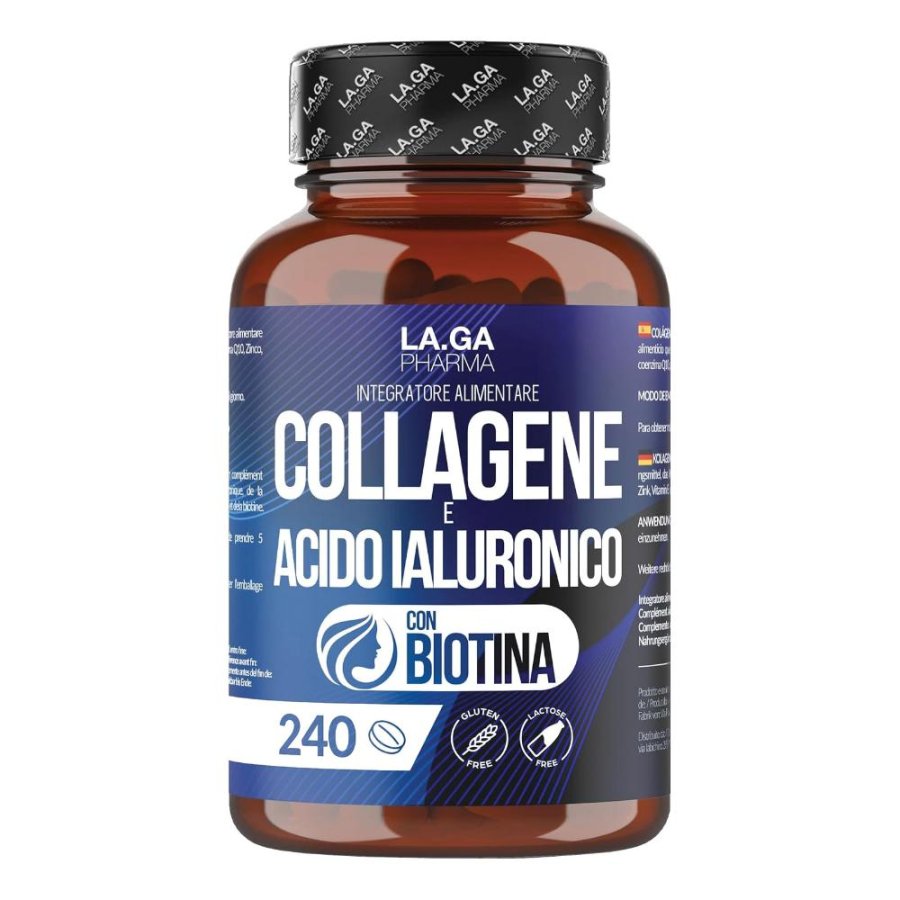 Collagene e Acido Ialuronico con Biotina, 240 Compresse Collagene e Acido Ialuronico con Biotina, 240 Compresse