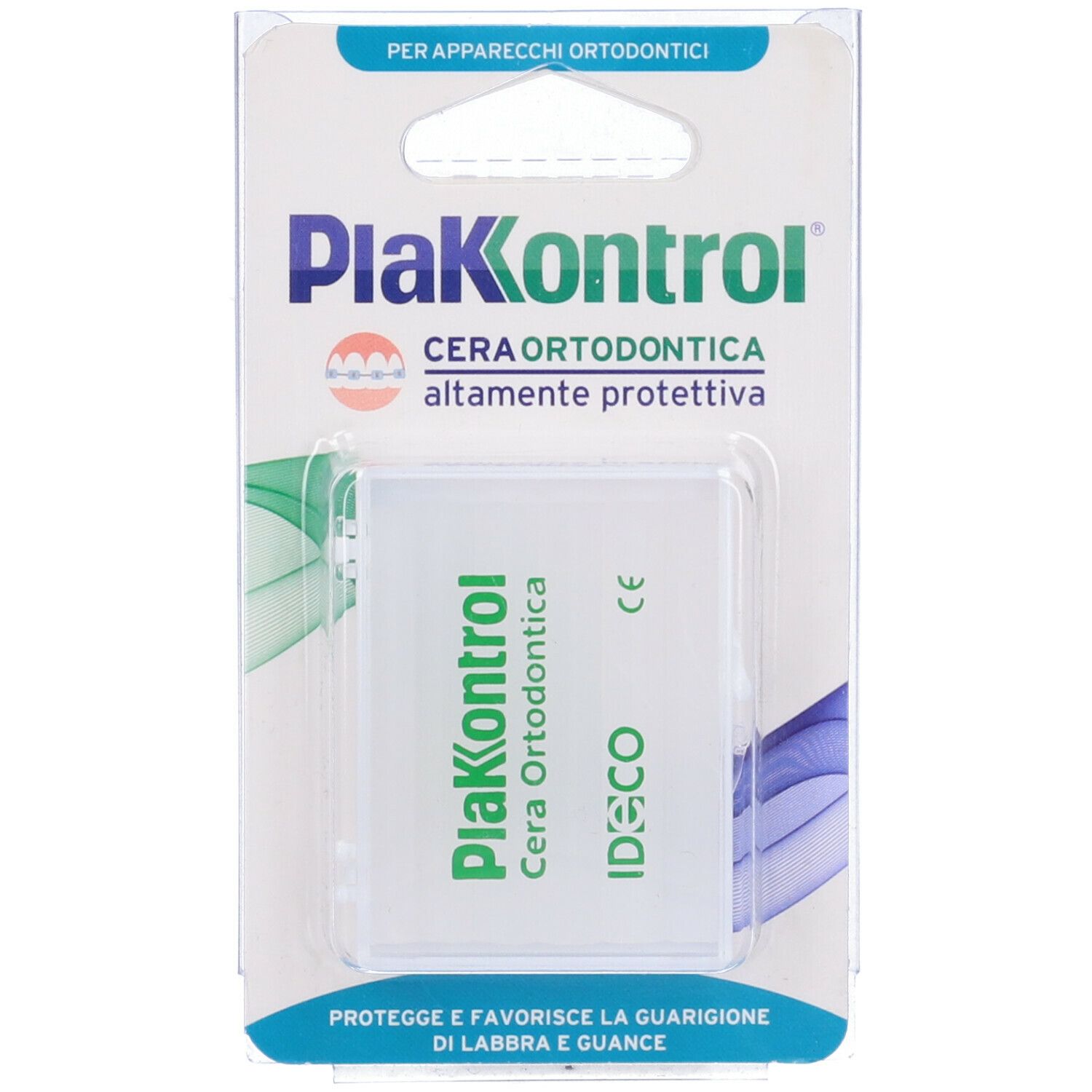Plakkontrol Cera Ortodontica, 6,5 g - Protezione per Labbra e Guance da Irritazioni da Apparecchio