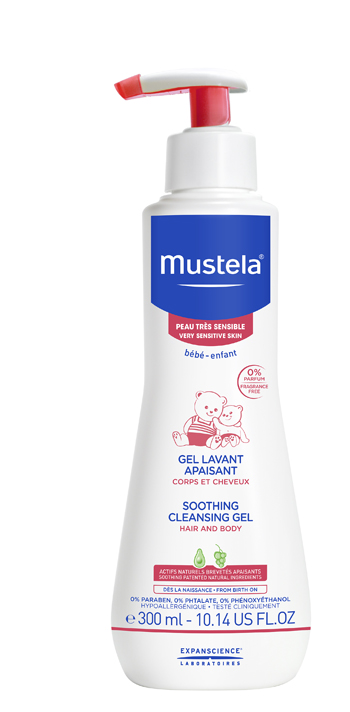 Mustela Gel Detergente Lenitivo Corpo Capelli Bambini Pelle Ipersensibile, 300Ml-image