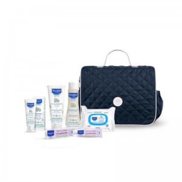 Mustela Borsa Zaino Gel Detergente 2In1 200 Ml + Shampoo Dolce 200 Ml + Pasta Cambio 50 Ml + Salviette Multiuso 25 Pezzi + Hydra Bebè Viso 40 Ml-image