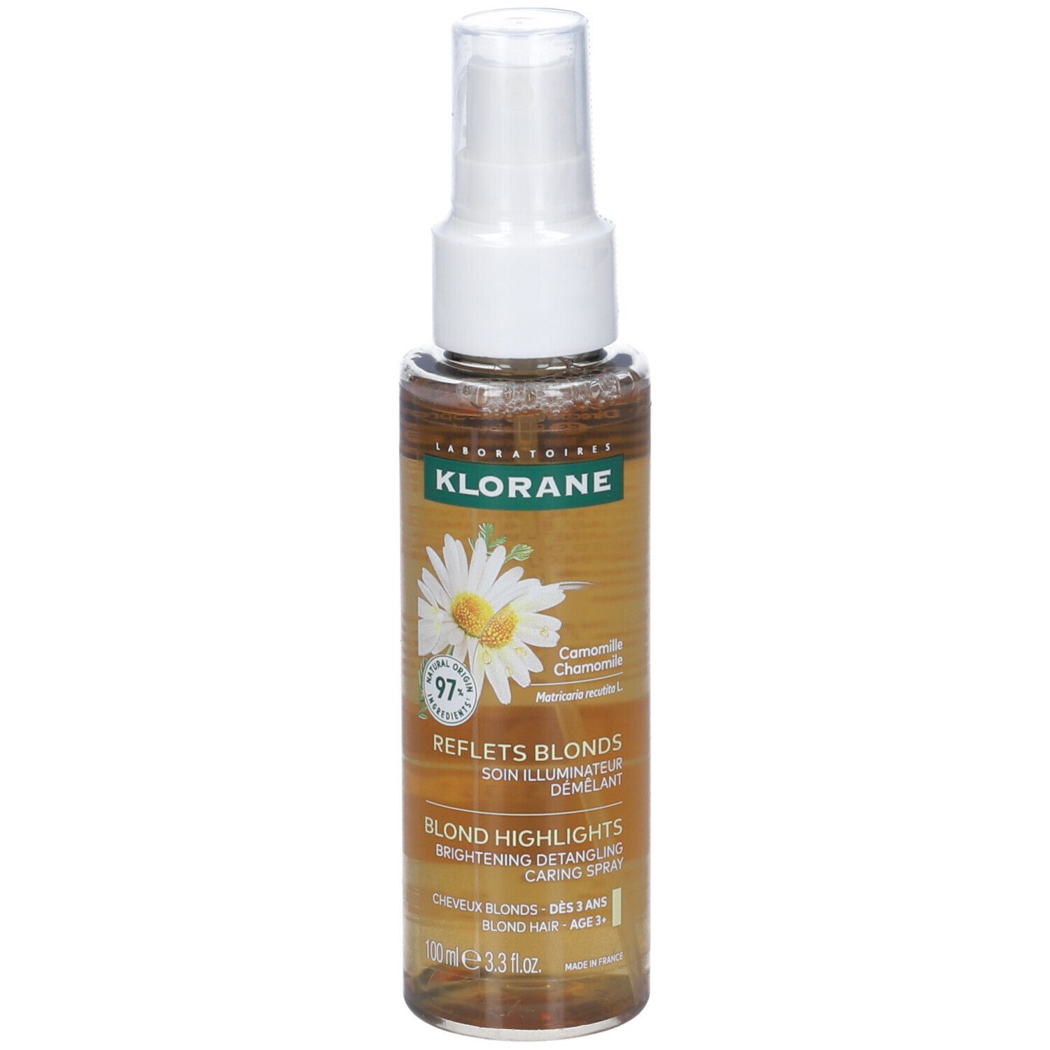 Klorane Trattamento Spray Illuminante Schiarente alla Camomilla, 100 ml