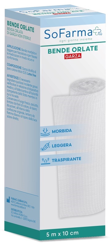 Sofarmapiù Benda Orlata 500x10 - Benda Morbida e Leggera per Fasciature e Medicazioni