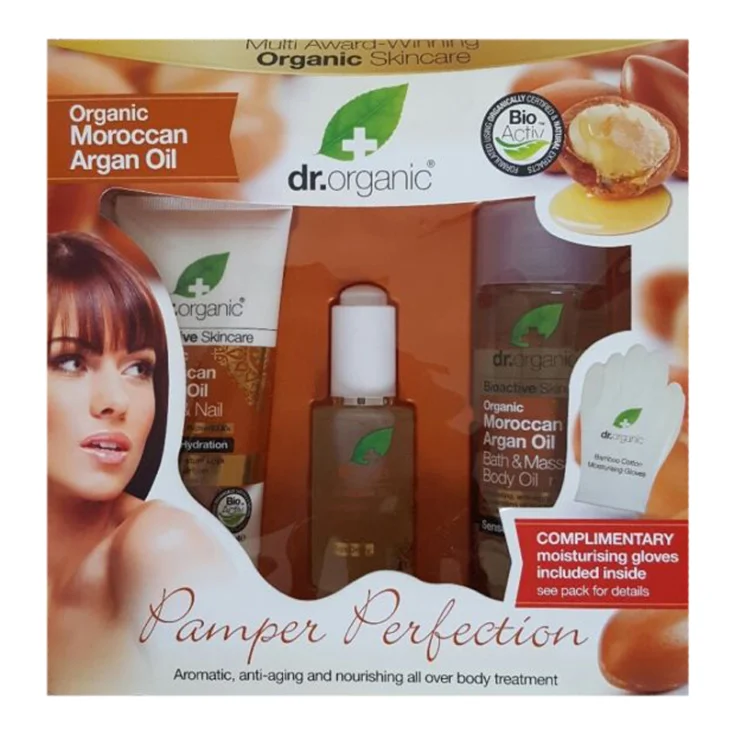 Dr Organic Moroccan Argan Oil - Cofanetto Siero Viso 3 Prodotti da 30 ml