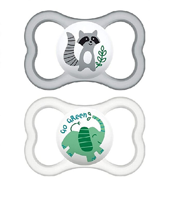 Mam Succhietto Air 6+ Mesi Animal In Silicone Neutro, 2 Pezzi-image