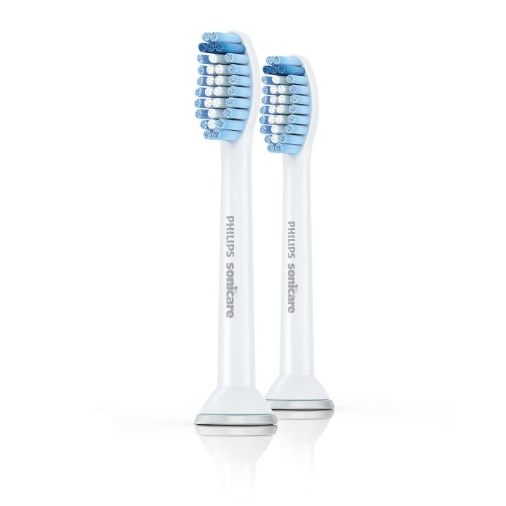 Philips Sonicare HX6052/07 Pack da 2 Testine di Ricambio S Sensitive per Spazzolino Elettrico Sonico, Per Denti Sensibili, Bianco-image