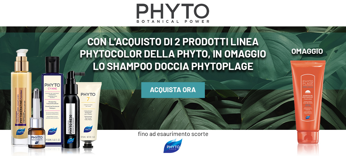Con l'acquisto di due prodotti linea phytocolor della phyto,in omaggio lo shampoo doccia phytoplage