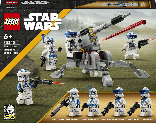 LEGO Star Wars 75345 Battle Pack Clone Troopers Legione 501, Modellino da Costruire con Cannone Giocattolo AV-7 e 4 Personaggi-image