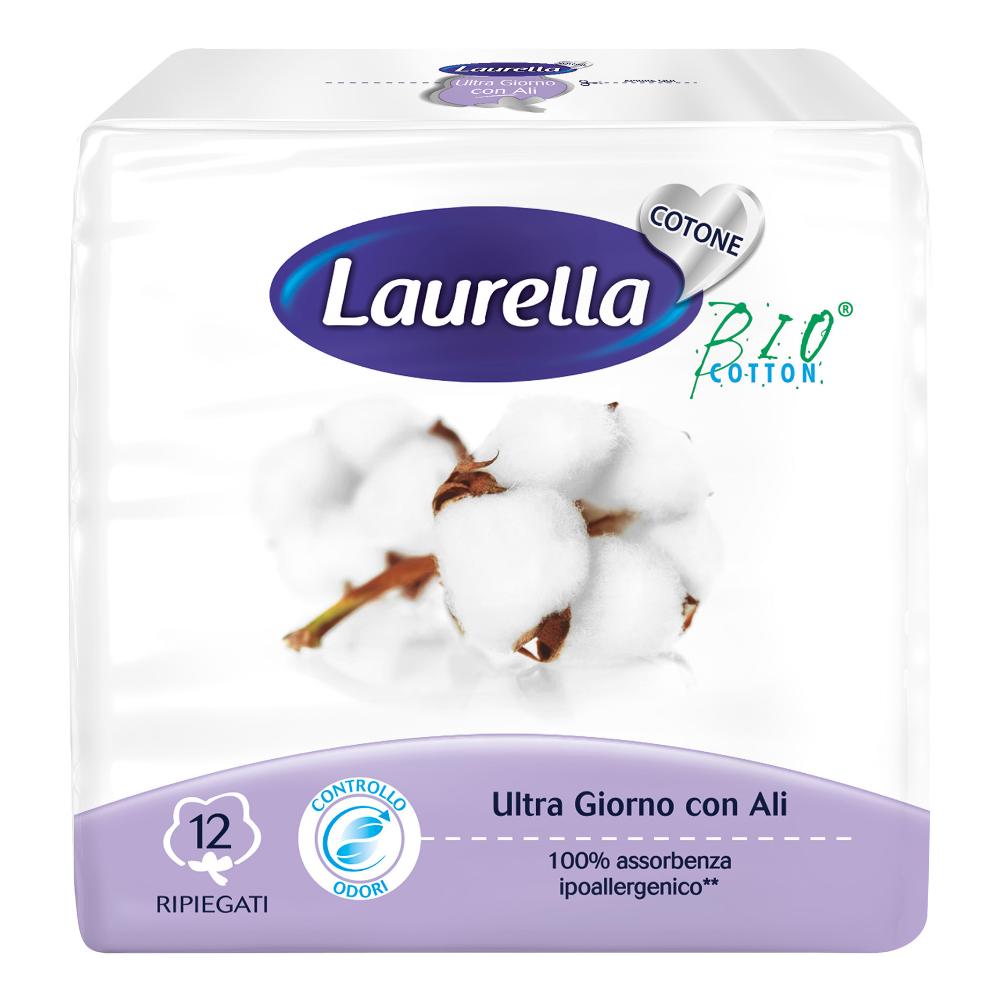 Laurella Assorbenti Cotone Ultra Giorno Con Ali, 12 Pezzi