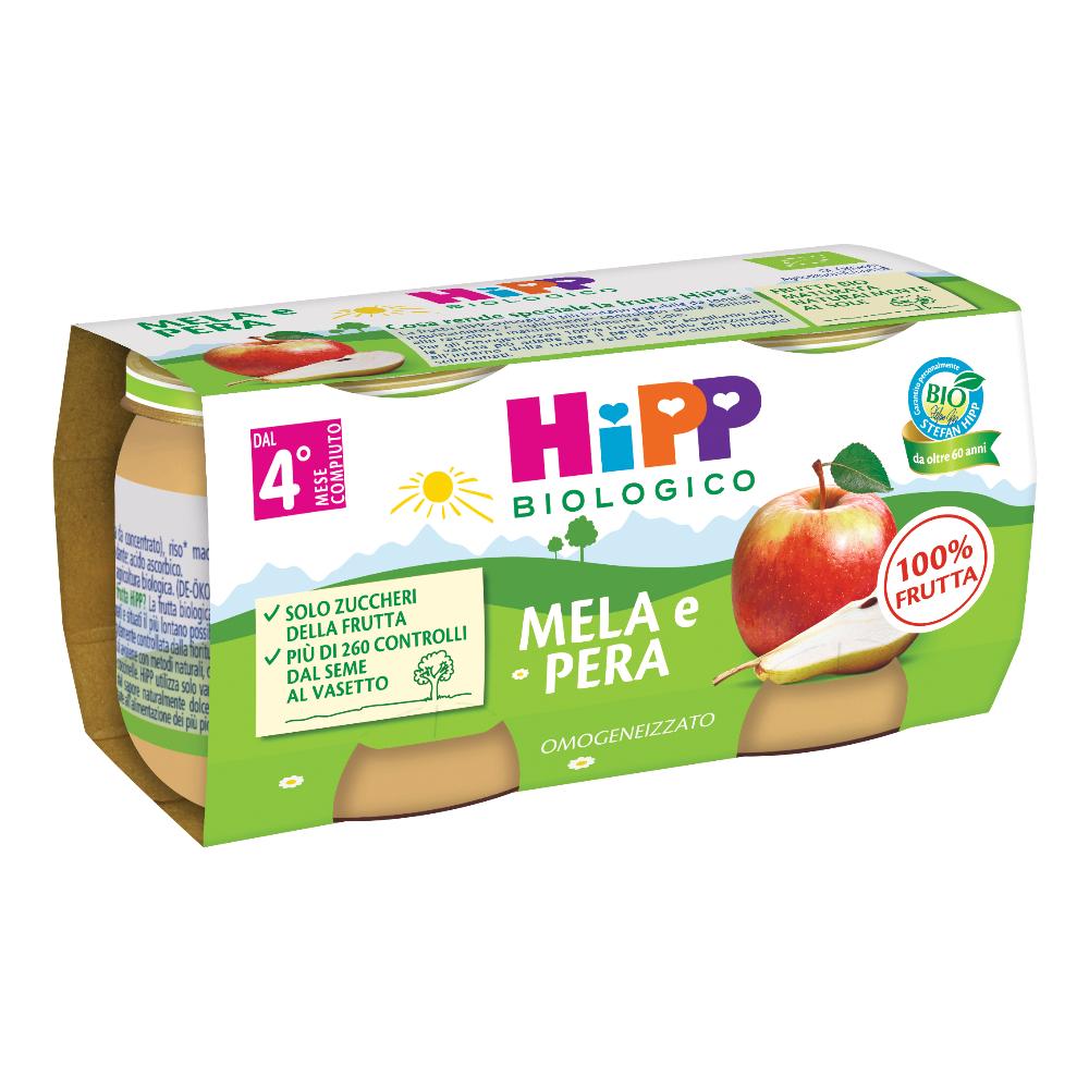 HiPP, Omogeneizzato Biologico di Mela e Pera, 2 x 80 g