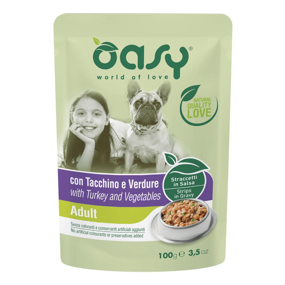 Oasy Adult Tacchino e Verdure: Umido Completo per Cani