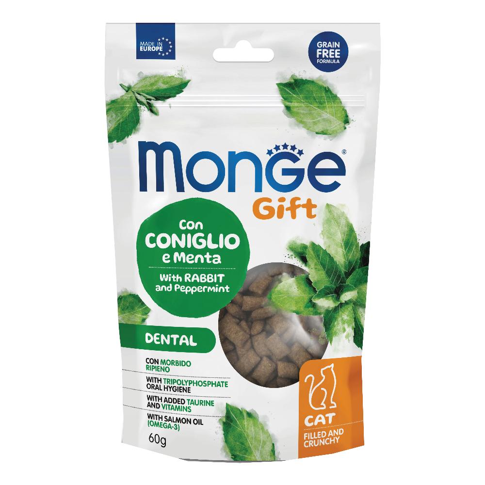 Monge Gift Dental Snack Gatto: Igiene Orale al Coniglio e Menta