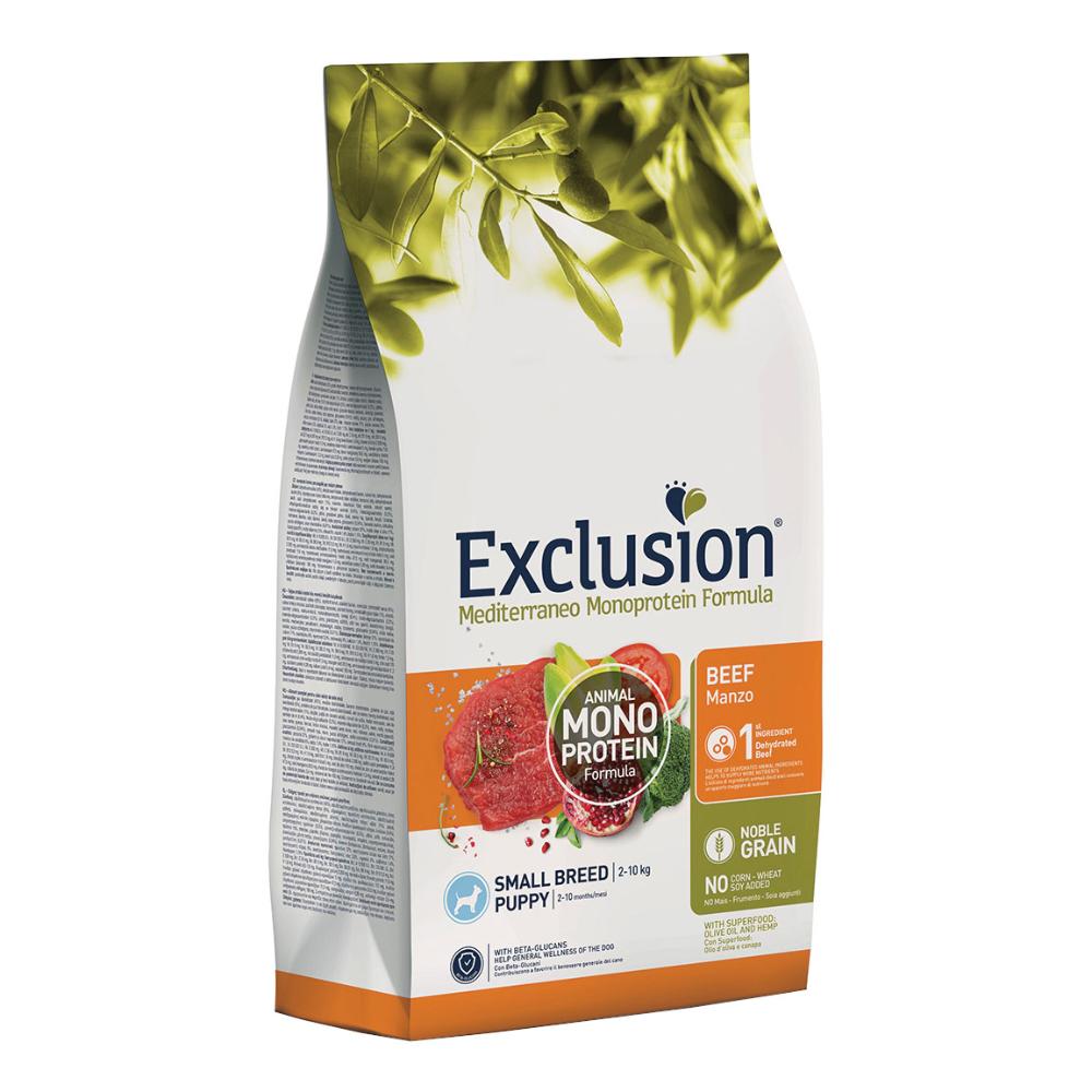 Exclusion Mediterranean Puppy Manzo: Nutrizione per Cuccioli Small