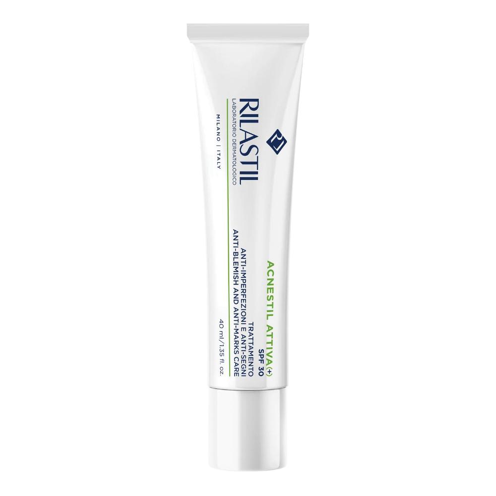 Rilastil Acnestil Crema Attiva + SPF30, Trattamento Anti-Imperfezioni per Pelli Miste, Grasse e con Tendenza Acneica, Protezione raggi UVA e UVB, 40 ml-image