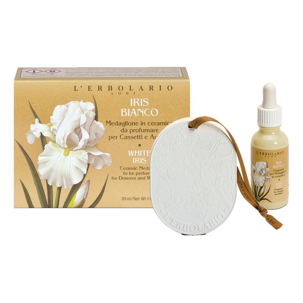 L'Erbolario Iris Bianco Medaglione Profumato, 1 Medaglione